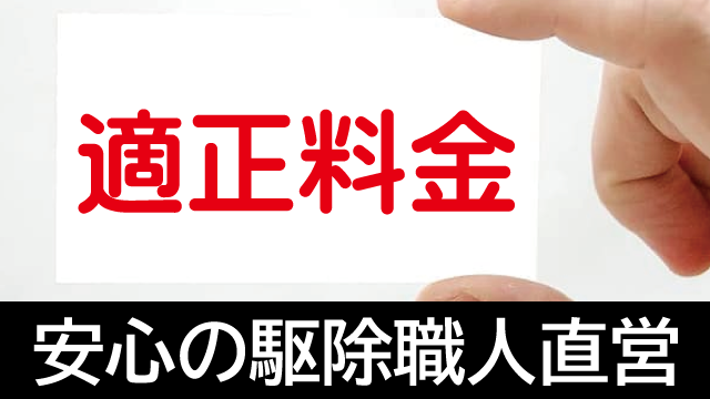 駆除職人直営だからこその安心の適正価格